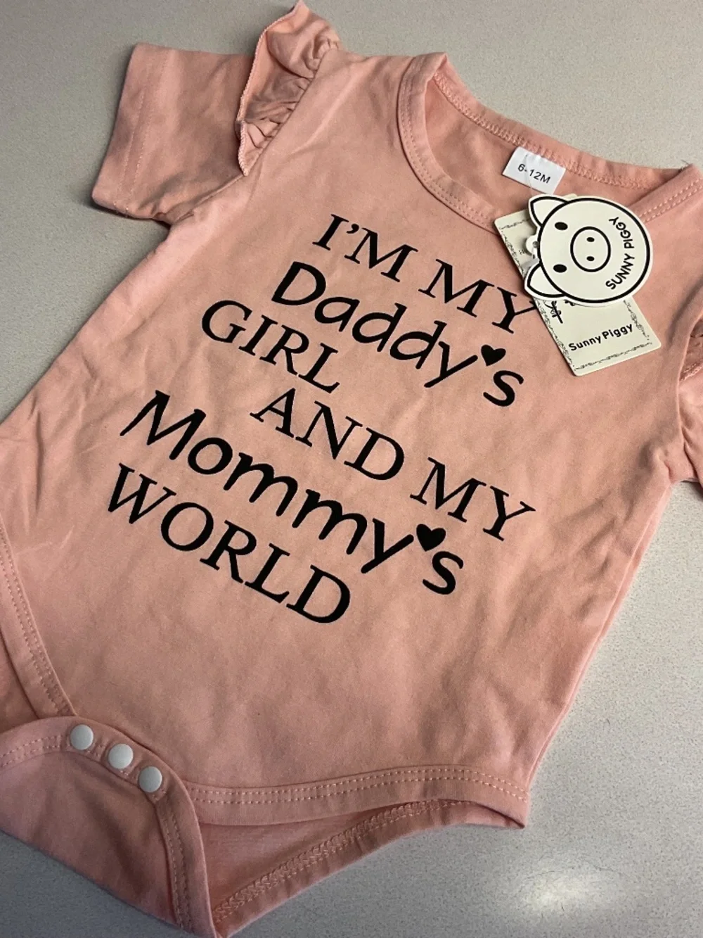 NWT SUNNY PIGGY GIRLS ONESIE 6-12 MONTHS